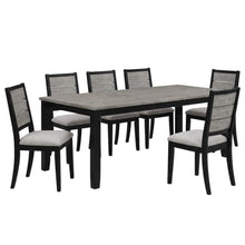 Wood Farmhouse Dining Table and Chairs Set with Extension Leaf, Black