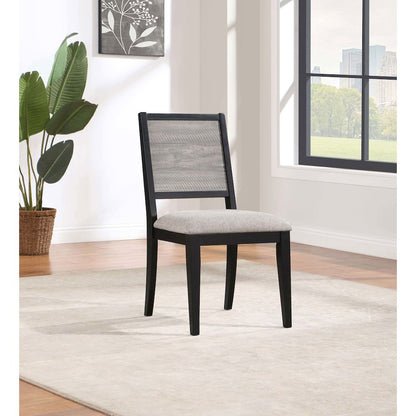Elodie Wood Dining Side Chair Grey and Black (Set of 2)