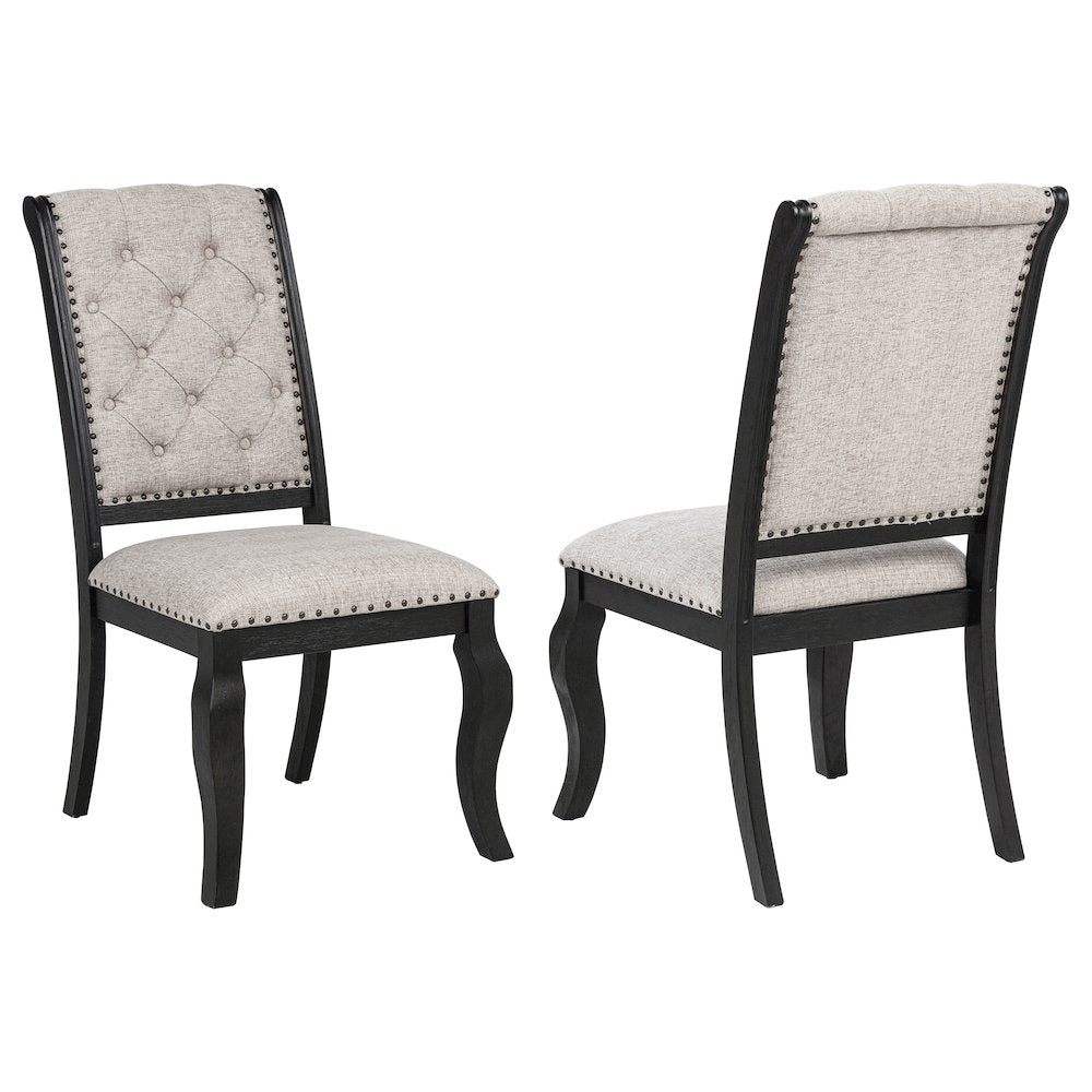 Phelps Upholstered Dining Side Chair Tobacco and Distressed Noir