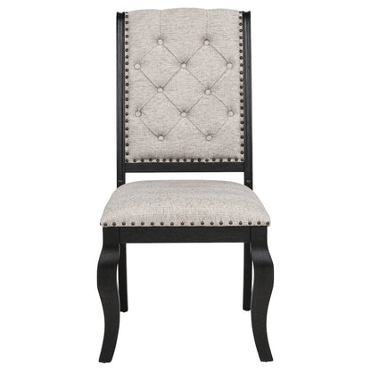 Phelps Upholstered Dining Side Chair Tobacco and Distressed Noir
