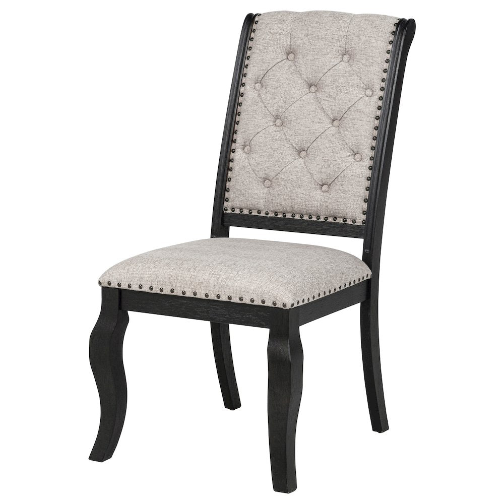 Phelps Upholstered Dining Side Chair Tobacco and Distressed Noir