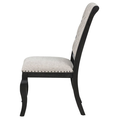 Phelps Upholstered Dining Side Chair Tobacco and Distressed Noir