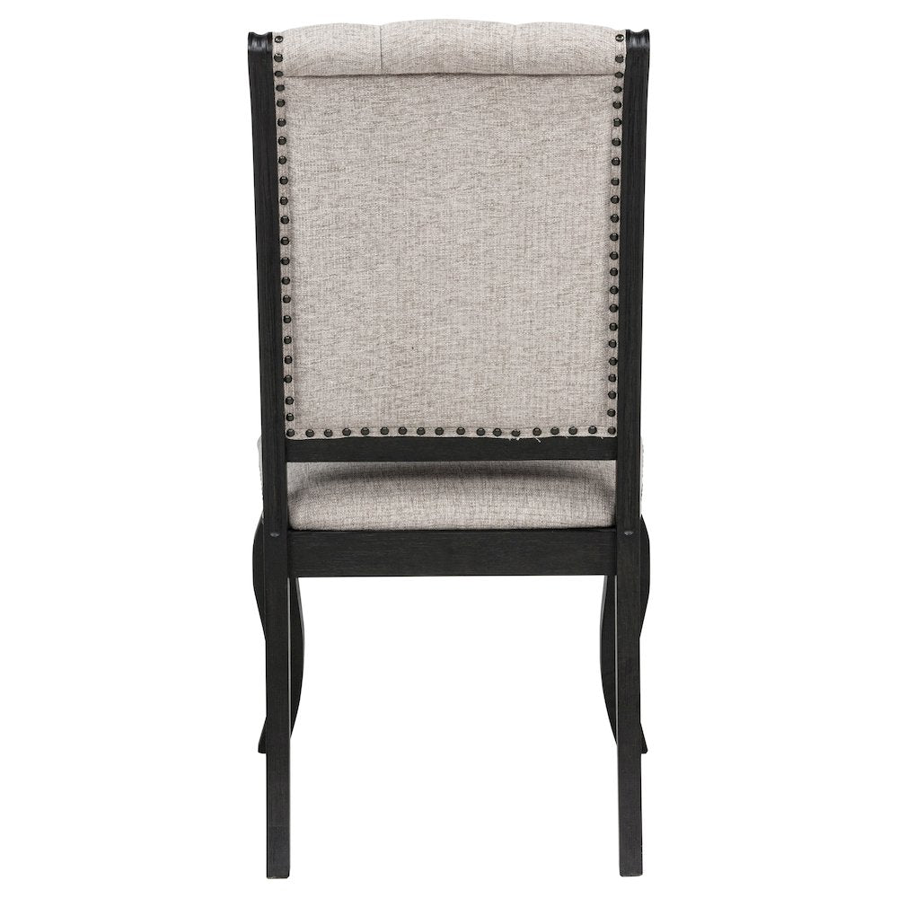 Phelps Upholstered Dining Side Chair Tobacco and Distressed Noir