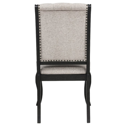 Phelps Upholstered Dining Side Chair Tobacco and Distressed Noir