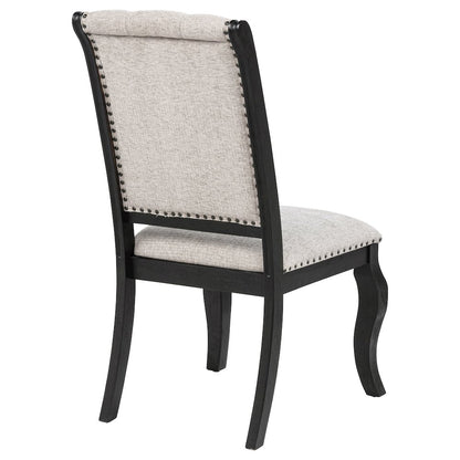 Phelps Upholstered Dining Side Chair Tobacco and Distressed Noir