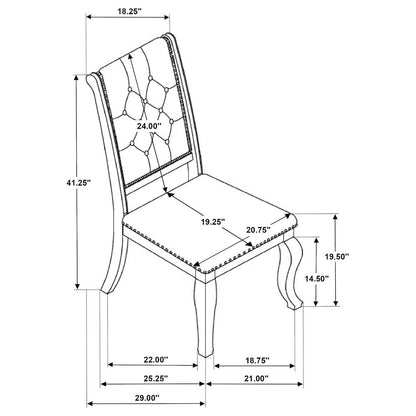 Phelps Upholstered Dining Side Chair Tobacco and Distressed Noir
