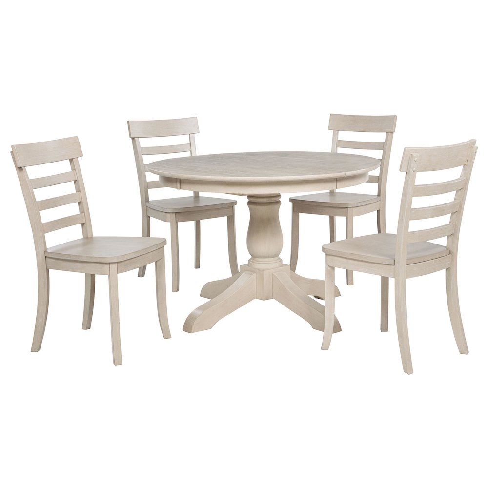 Orrison 5-piece Oval 62-inch Extension Leaf Dining Set Linen