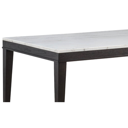 Averill 7-piece White Marble Top Dining Set Dark Grey and Coffee Bean
