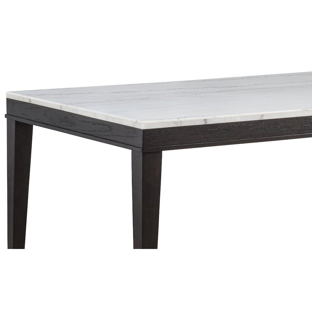 Averill 7-piece White Marble Top Dining Set Tan and Coffee Bean