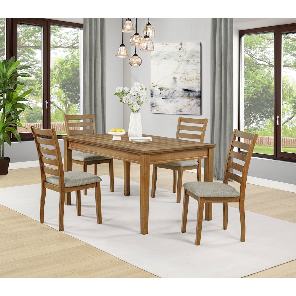 Atwood Rectangular Wood Dining Table Warm Brown