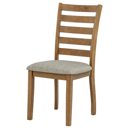 Atwood Wood Dining Side Chair Upholstered Seat Warm Brown