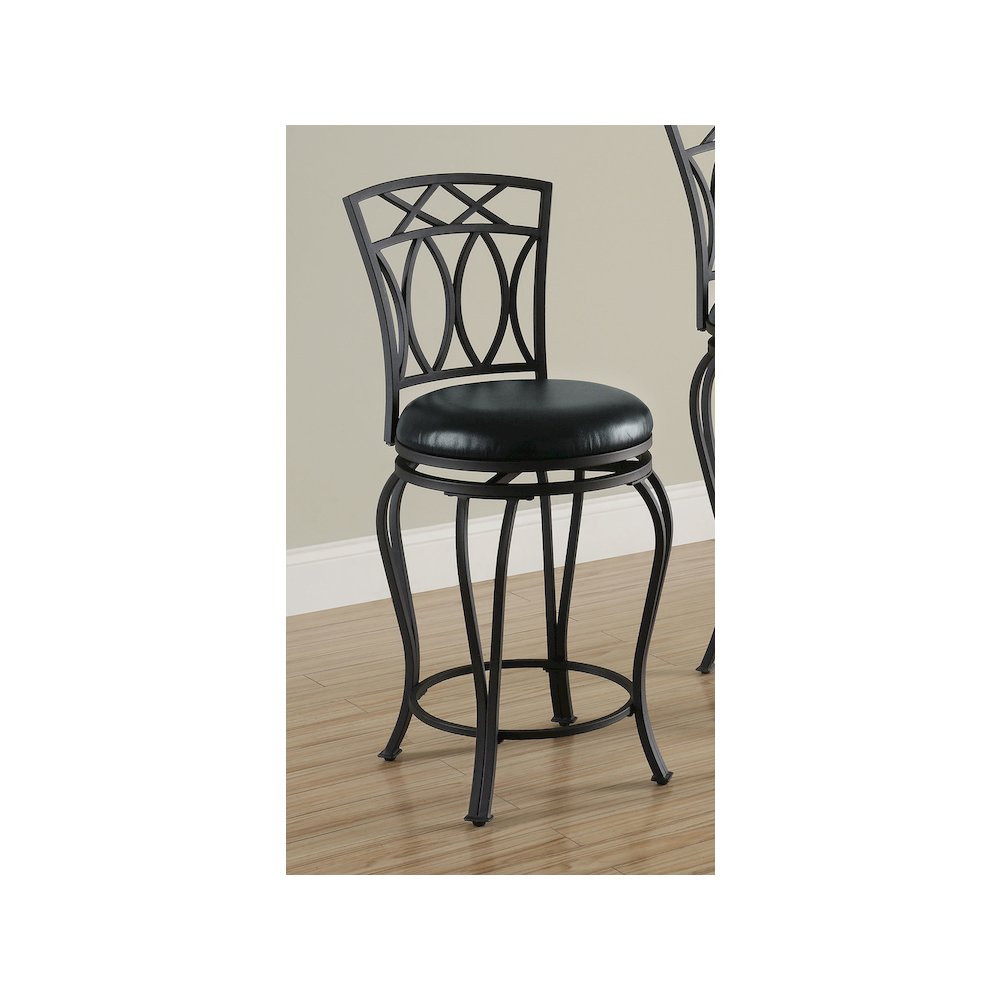 Adamsville Upholstered Swivel Counter Height Stool Black