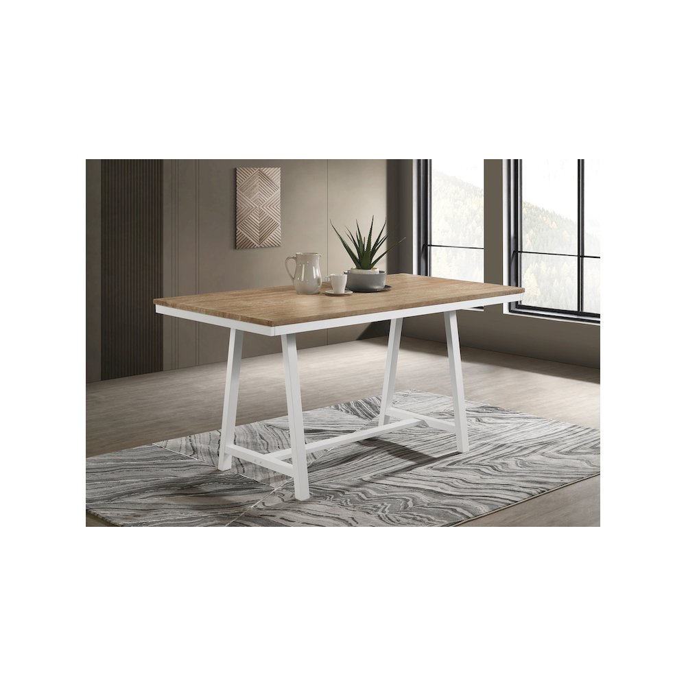 Hollis Rectangular 71-inch Counter Height Dining Table Brown