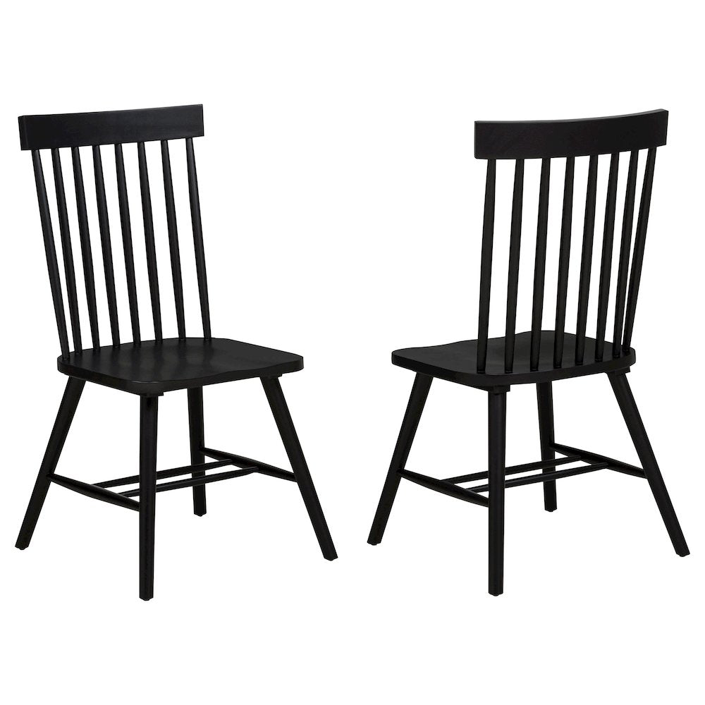 Andrews Windsor Spindle Back Dining Side Chair Black