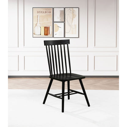 Andrews Windsor Spindle Back Dining Side Chair Black