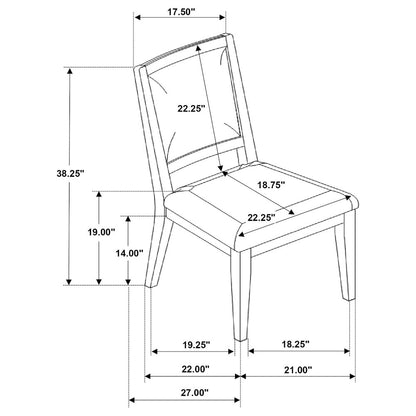 Trofello Cushioned Dining Side Chair White Washed (Set of 2)