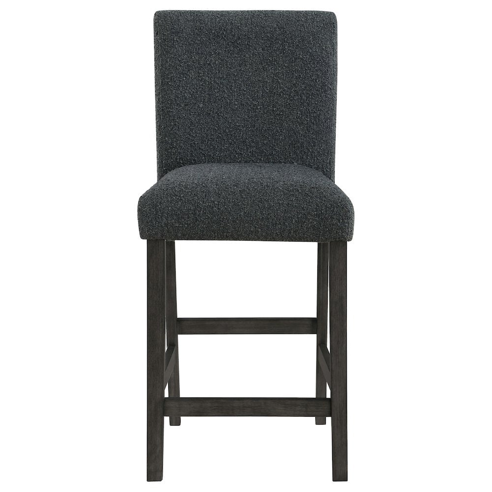 Alba Boucle Upholstered Counter Chair Black (Set of 2)