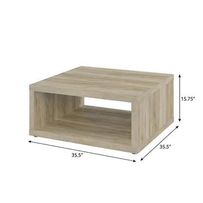 Distressed Pine 2-Piece Coffee and End Table Set with Square Shape