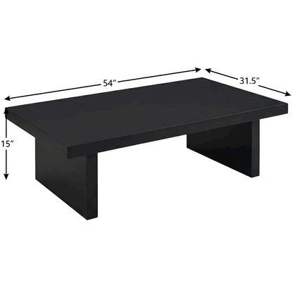Rectangular Black Engineered Laminate Coffee Table with Contemporary Design