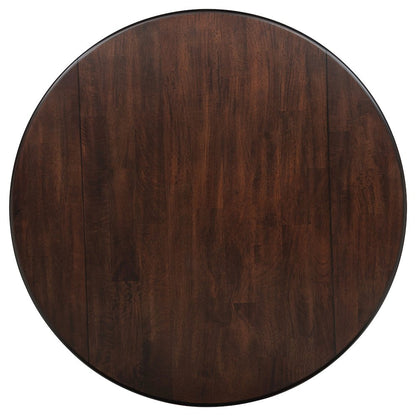 Barton 5-piece Round Wood Dining Table Set Dark Brown