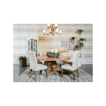 Florence Round 60-inch Wood Dining Table Rustic Honey