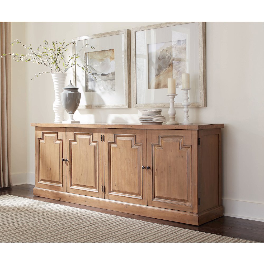 Florence 4-door Dining Sideboard Buffet Cabinet Rustic Honey