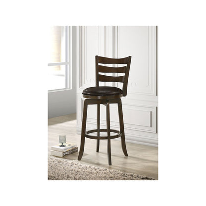 Murphy Wood Pub Height Swivel Bar Chair Dark Brown
