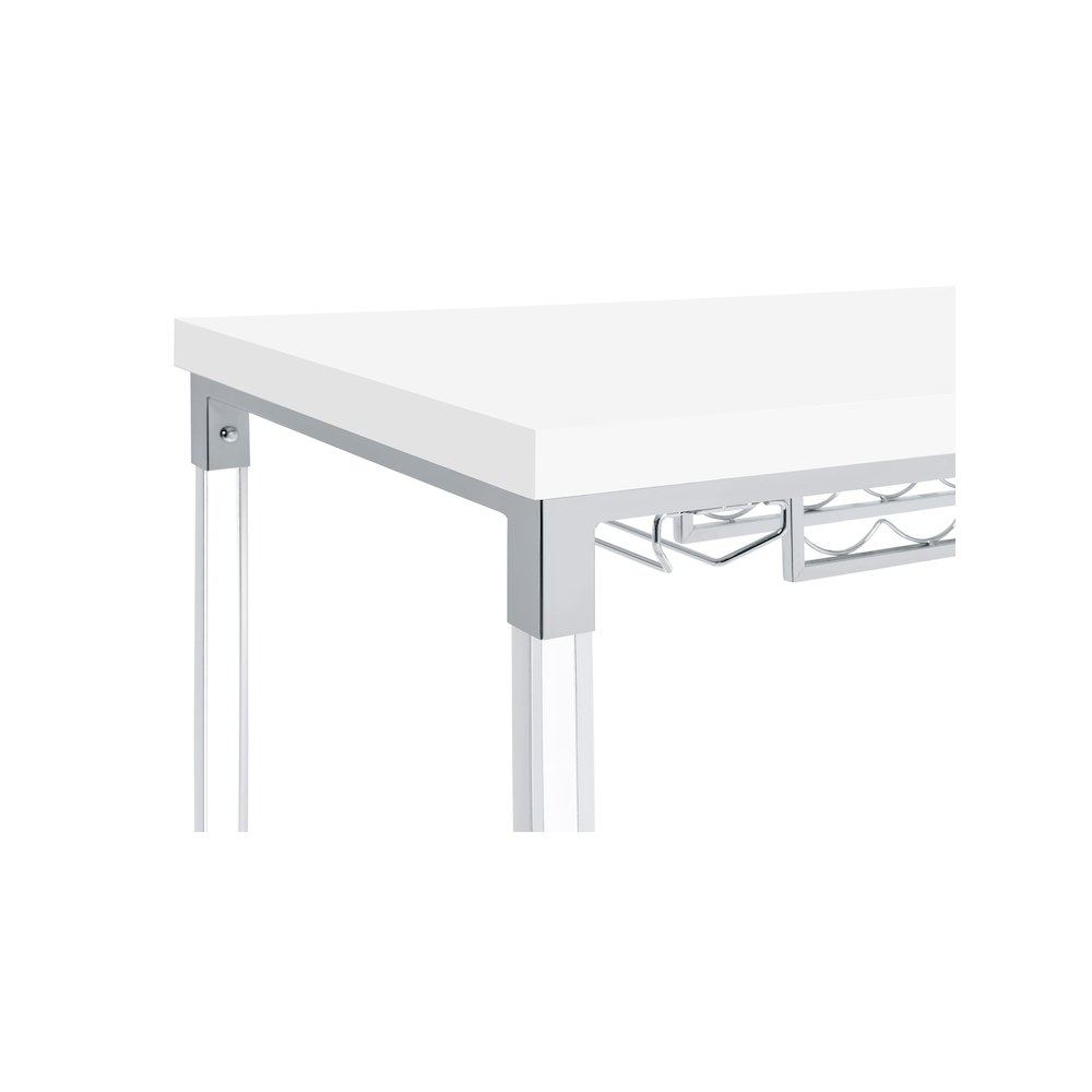 Norcrest 47-inch Acrylic Leg Bar Table White High Gloss