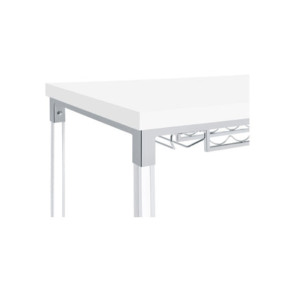 Norcrest 47-inch Acrylic Leg Bar Table White High Gloss
