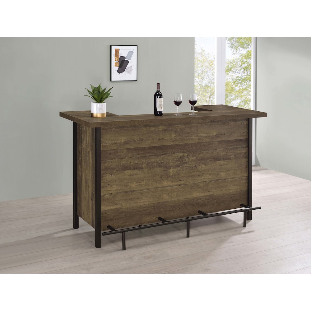 Bellemore Freestanding Home Bar Wine Cabinet Rustic Oak