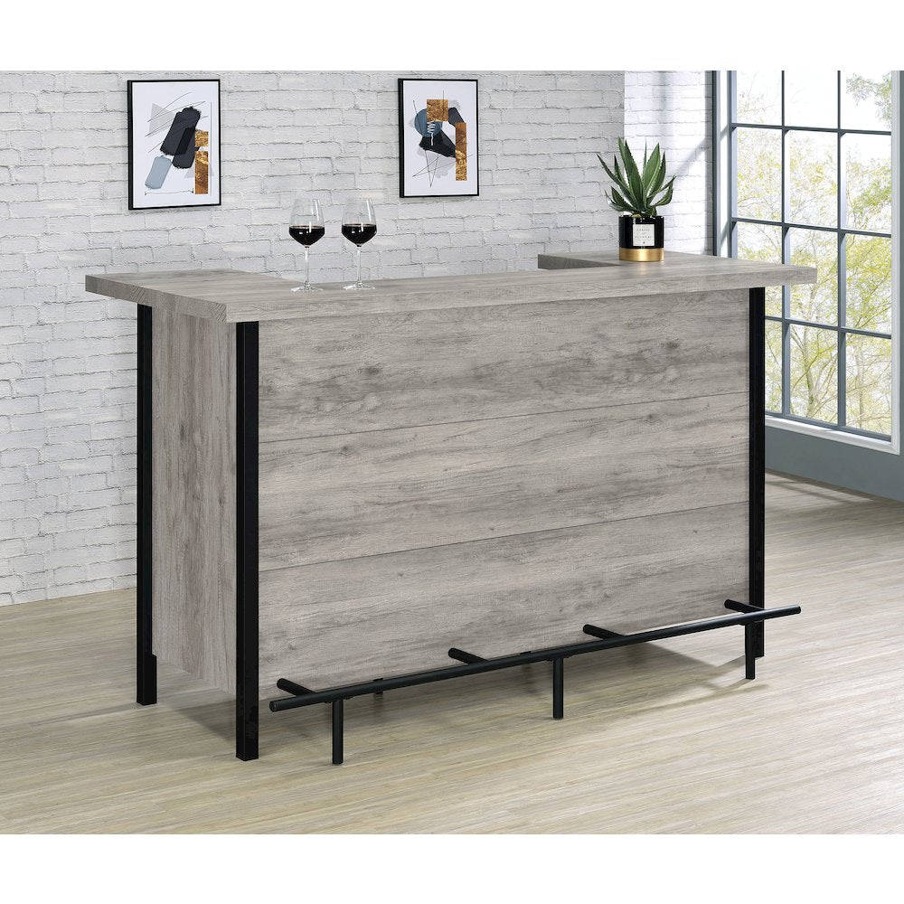 Bellemore Freestanding Home Bar Wine Cabinet Grey Driftwood