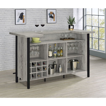 Bellemore Freestanding Home Bar Wine Cabinet Grey Driftwood