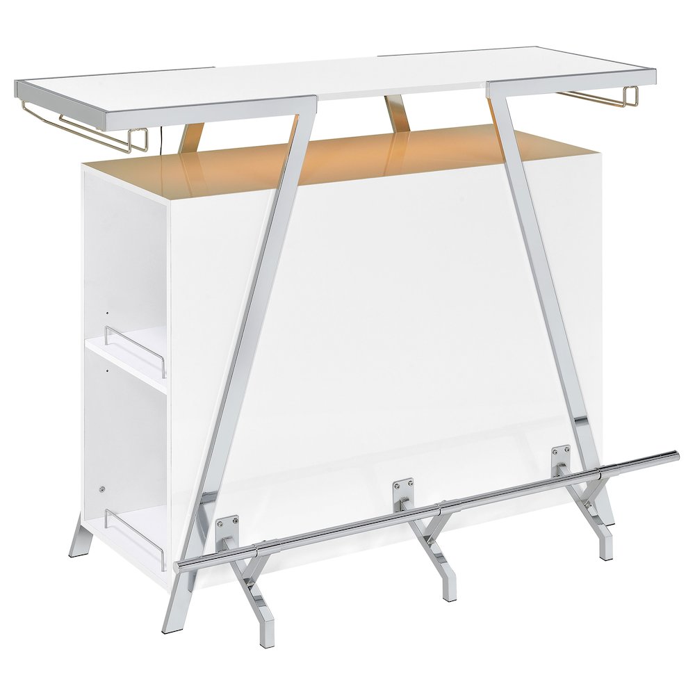 Araceli Freestanding LED Home Bar Cabinet White High Gloss