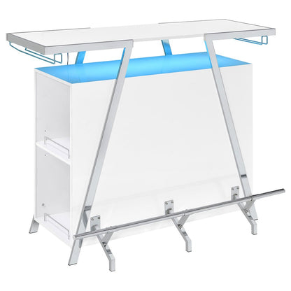 Araceli Freestanding LED Home Bar Cabinet White High Gloss
