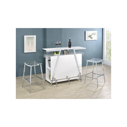 Araceli Freestanding LED Home Bar Cabinet White High Gloss