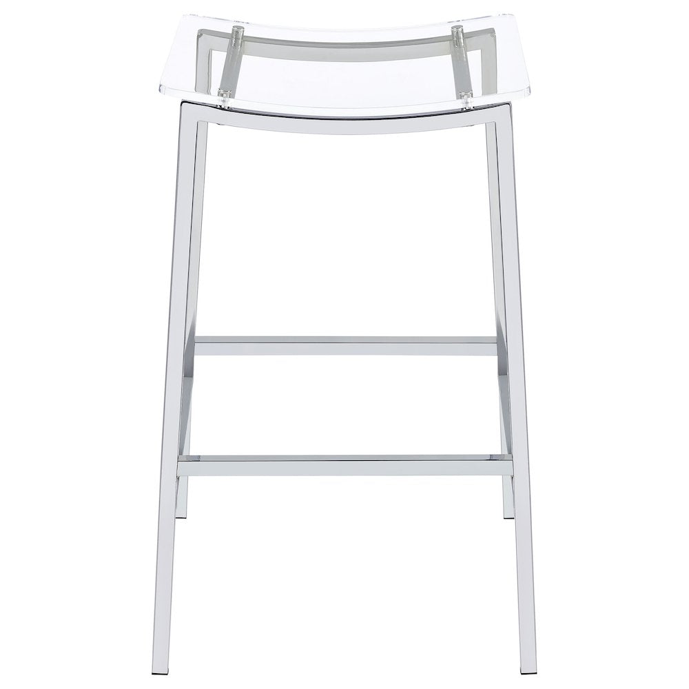 Jovani Acrylic Backless Bar Stool Chrome (Set of 2)