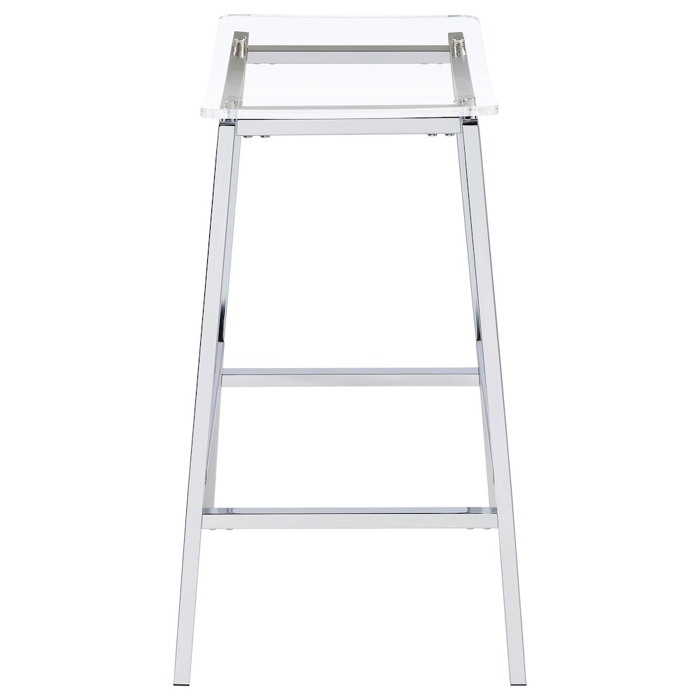 Jovani Acrylic Backless Bar Stool Chrome (Set of 2)