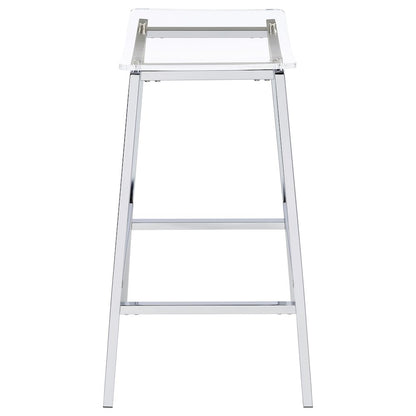 Jovani Acrylic Backless Bar Stool Chrome (Set of 2)