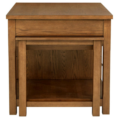 Mayfair 3-piece Kitchen Island with Extension Table Dark Oak