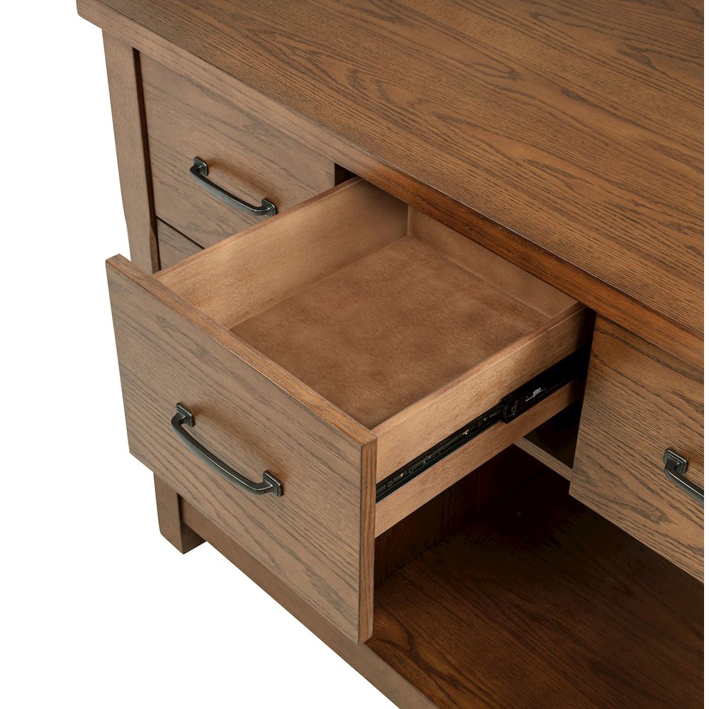Mayfair 3-piece Kitchen Island with Extension Table Dark Oak