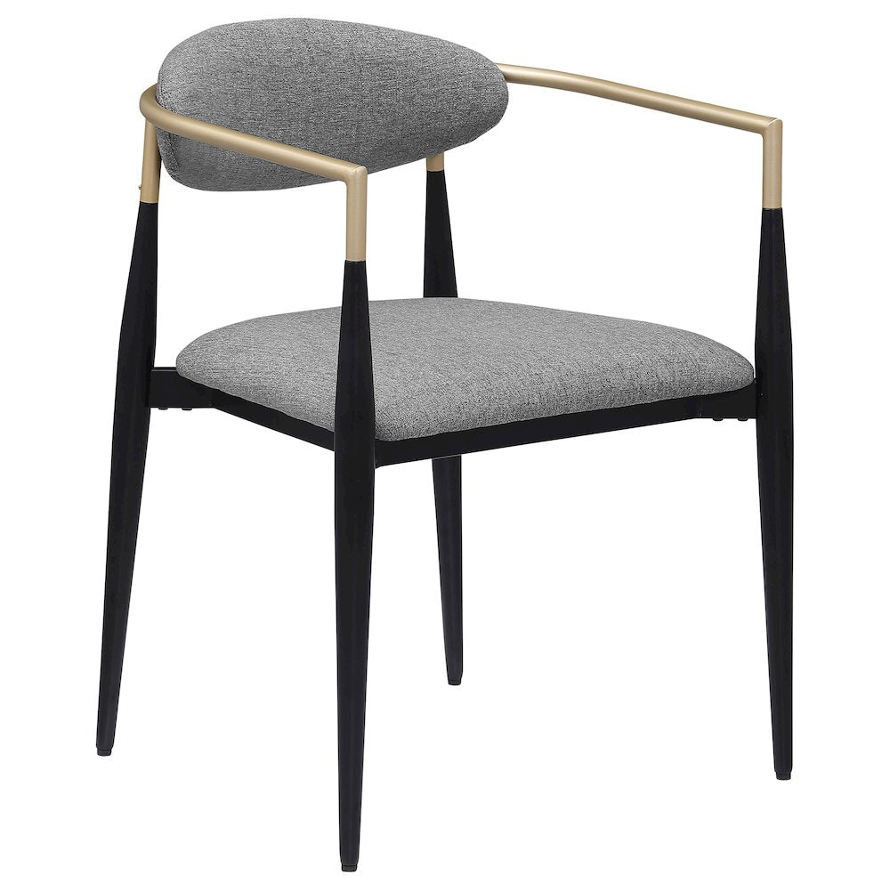 Alexis Fabric Upholstered Dining Arm Chair Grey (Set of 2)