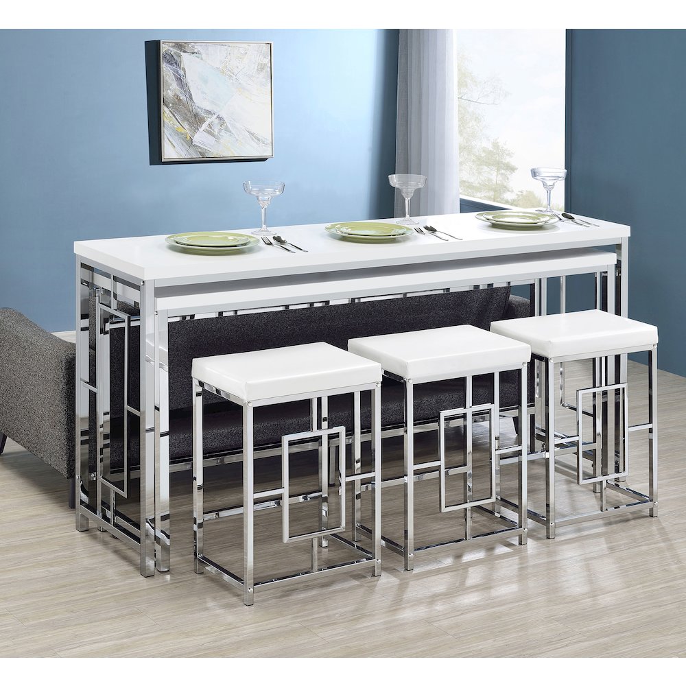 Jackson 5-piece Multipurpose Counter Height Table Set White