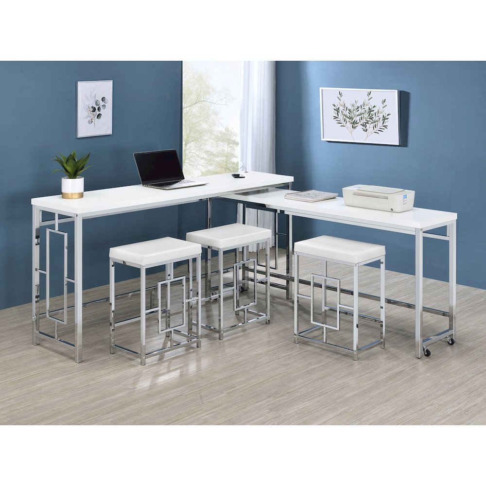 Jackson 5-piece Multipurpose Counter Height Table Set White