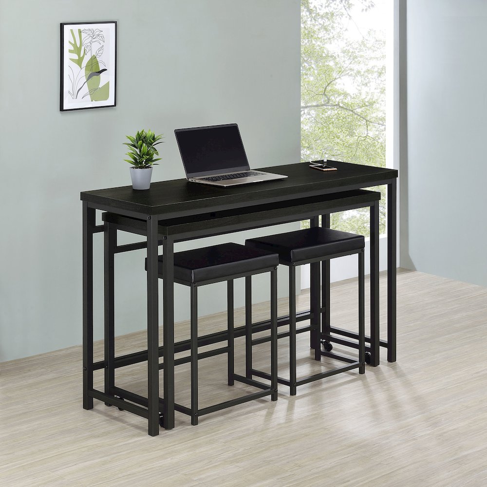 Hawes 4-piece Multipurpose Counter Height Table Set Black