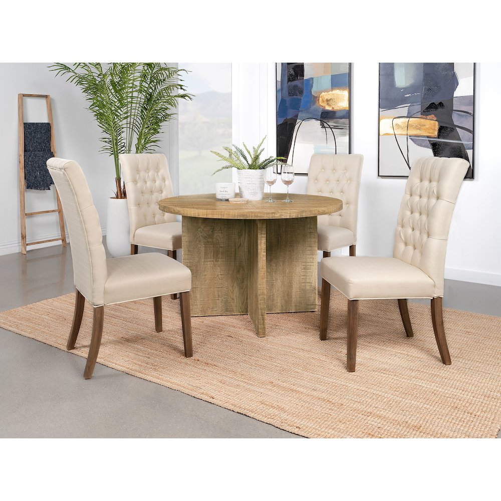 Jamestown Round 47-inch Composite Wood Dining Table Mango