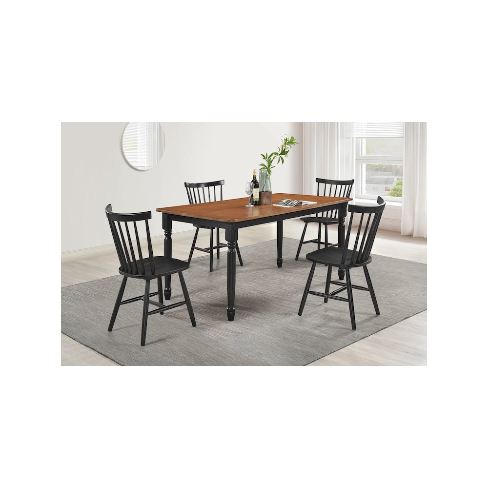 Hollyoak 5-piece Rectangular Dining Set Walnut and Black