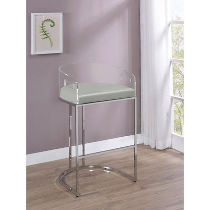 Thermosolis Clear Acrylic Bar Chair Chrome (Set of 2)