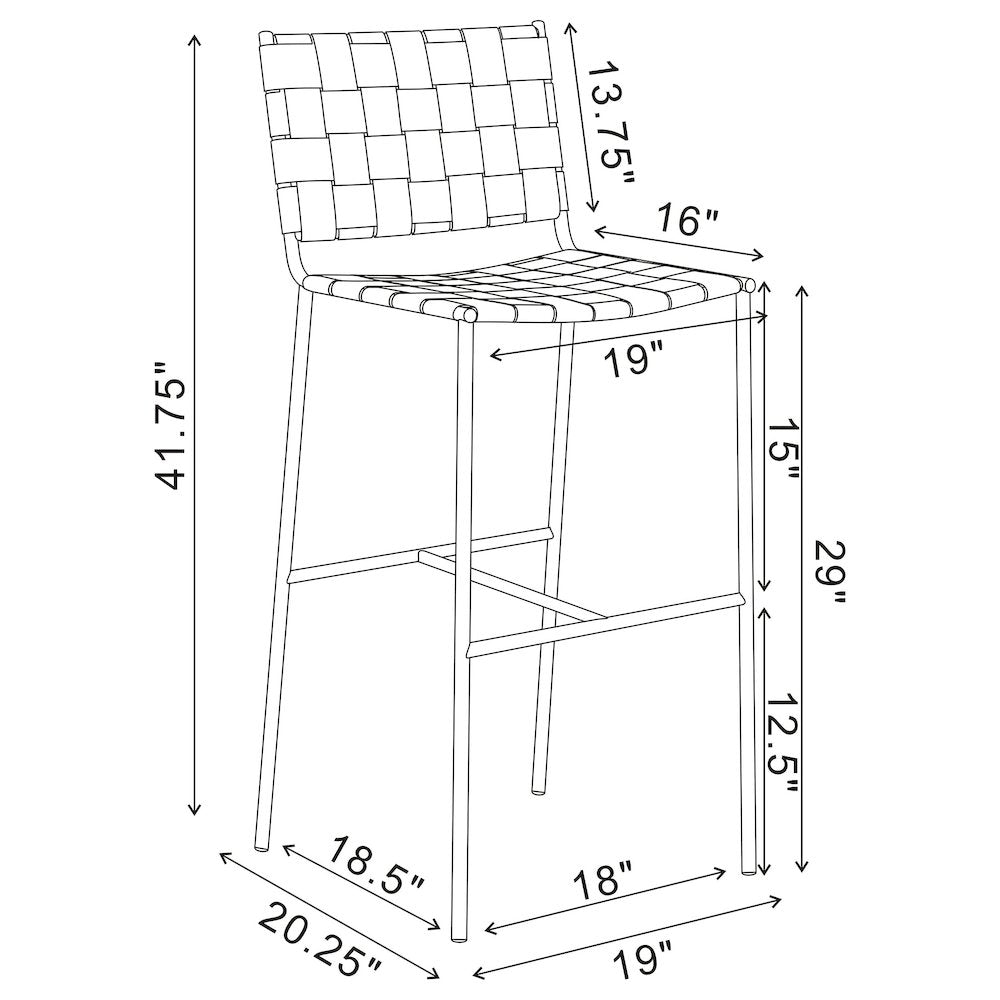 Adelaide Upholstered Pub Height Bar Stool Brown and Chrome