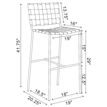 Adelaide Upholstered Pub Height Bar Stool Brown and Chrome
