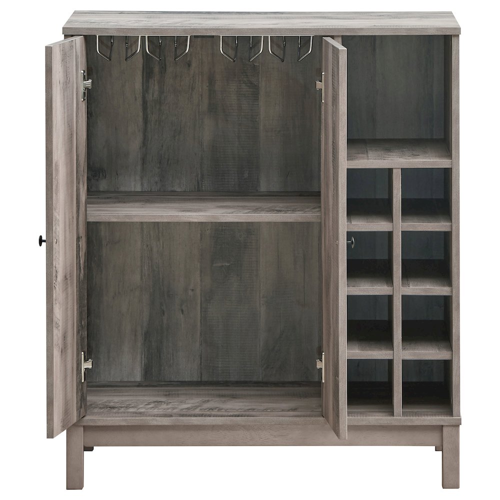 Cheyenne 2-door Home Bar Wine Cabinet Weathered Acacia